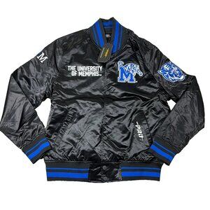 Pro Standard Mens Large Black Snap Front NCAA Memphis Tigers Varsity Jacket NWT
